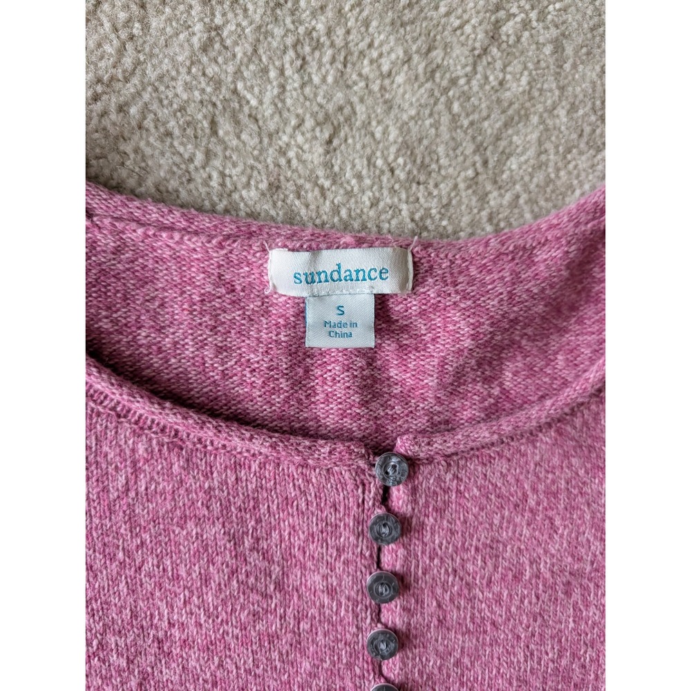 Sundance Women's Homestead Henley Sweater Pink Silk Blend Knit Top- Size S - Picture 4 of 7